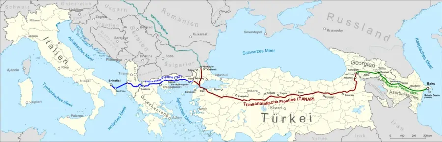 La carte Gazoduc transanatolien