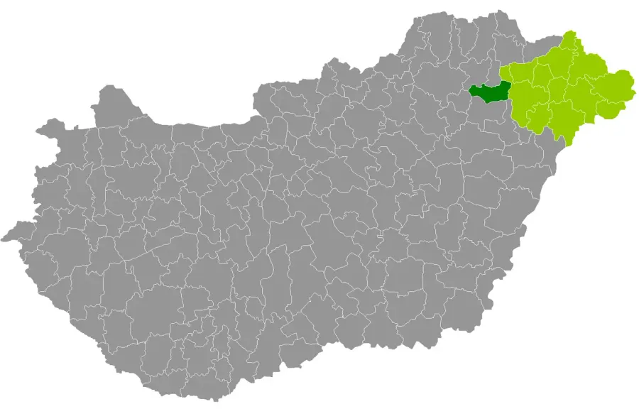 La carte District de Tiszavasvári