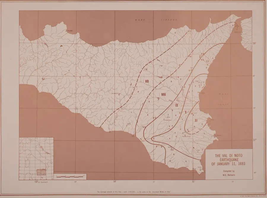 The 1693 Sicily earthquake card