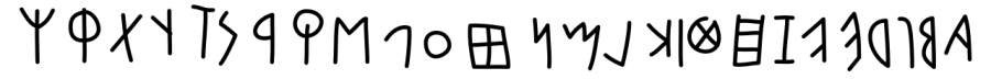 La carte Alphabet étrusque