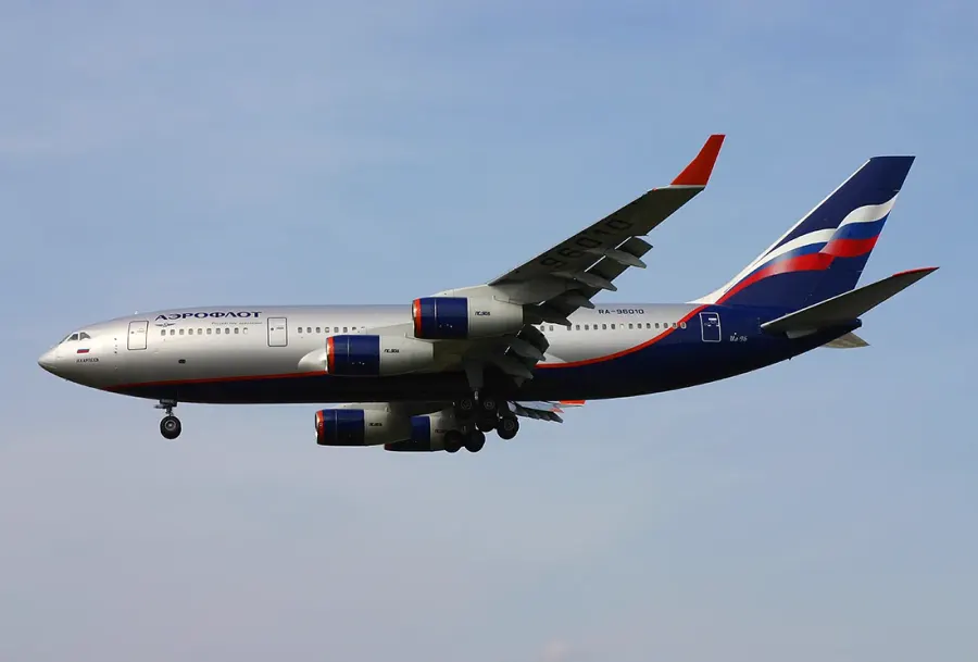 La carte Iliouchine Il-96
