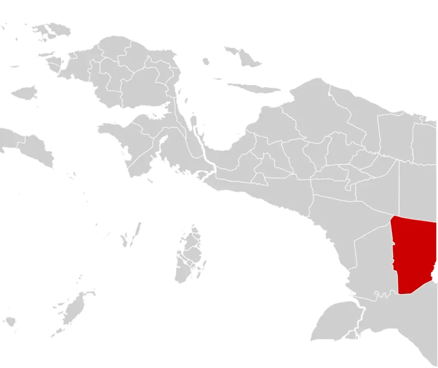 La carte Kabupaten de Boven Digoel