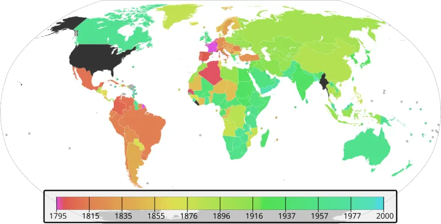 La carte Métrification
