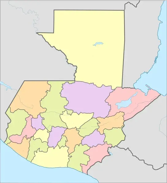The Departments of Guatemala card