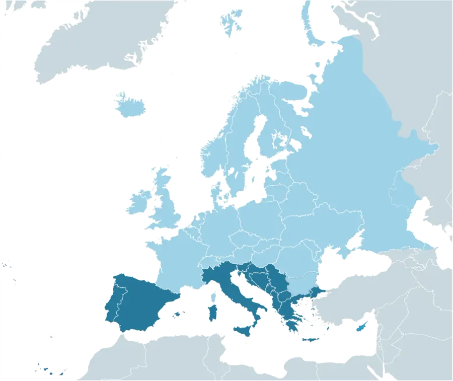 La carte Europe du Sud