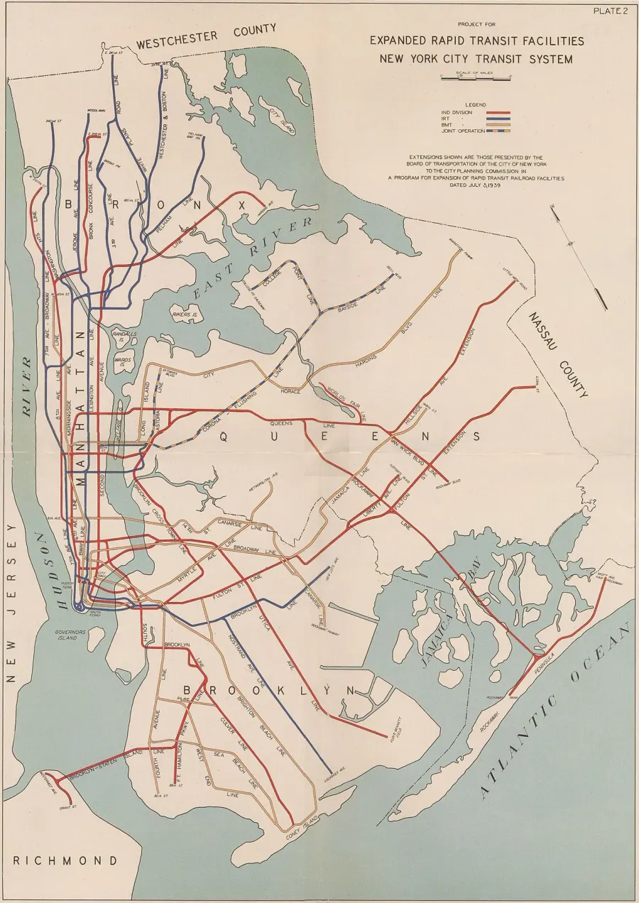 La carte Projets d'extension du métro de New York
