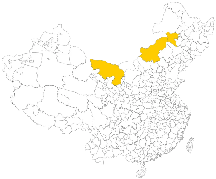 La carte Ligue de Mongolie-intérieure