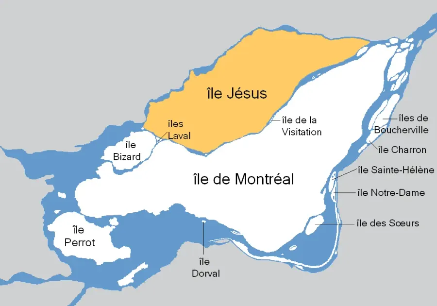 La carte Île Jésus