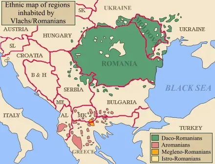 La carte Aroumain