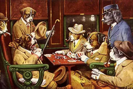 The Dogs Playing Poker card