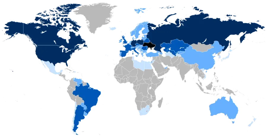 La carte Diaspora ukrainienne