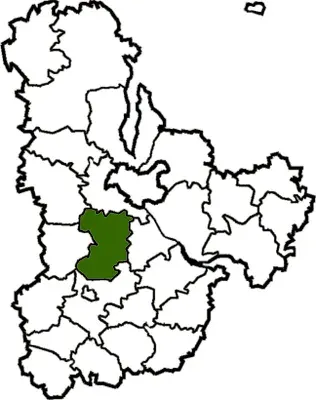 La carte Raïon de Vassylkiv