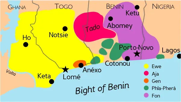 La carte Éwé