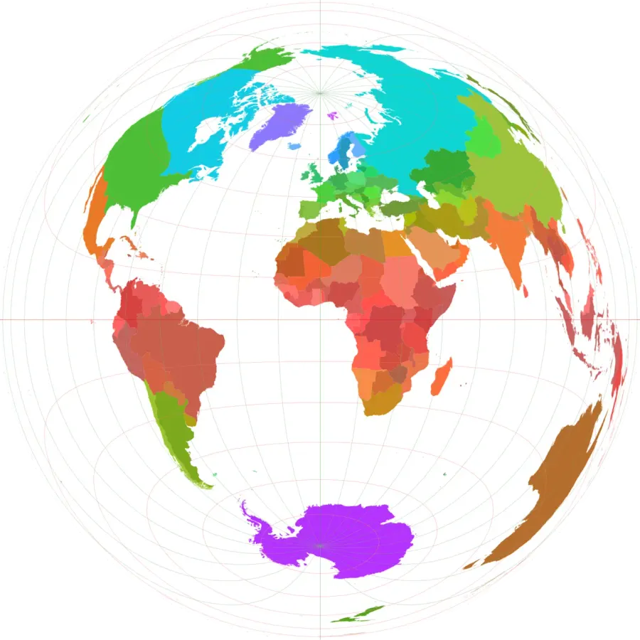 The Lambert azimuthal equal-area projection card