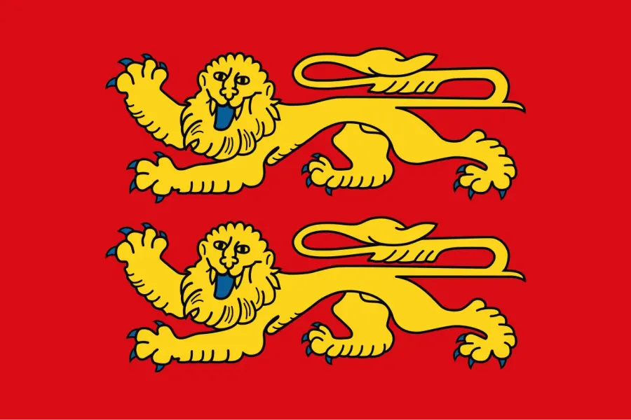 The Flag and coat of arms of Normandy card