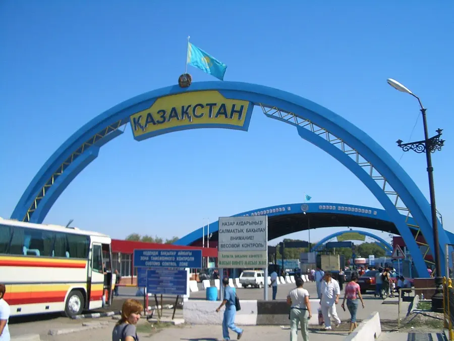 La carte Frontière entre le Kazakhstan et le Kirghizistan