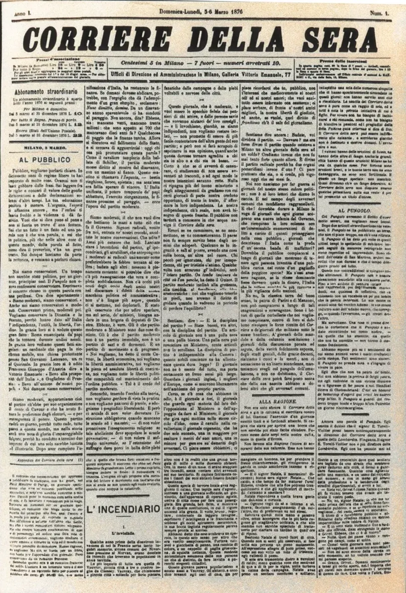 The Corriere della Sera card