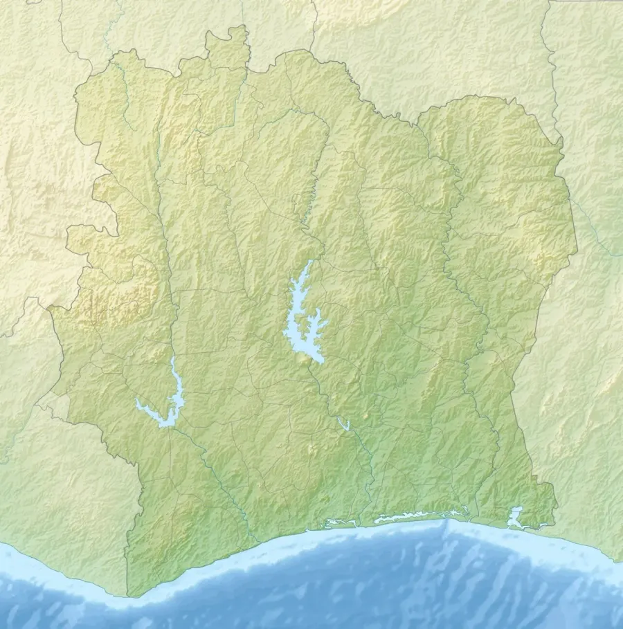 La carte Parc national d'Azagny
