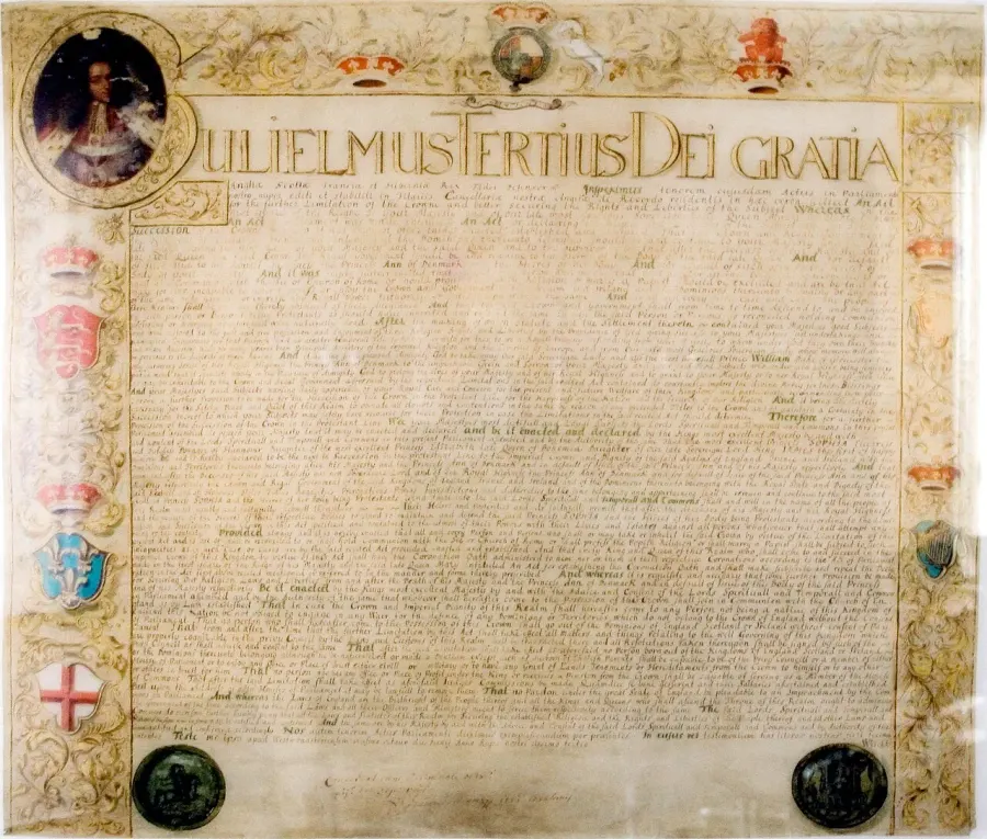 La carte Act of Settlement 1701