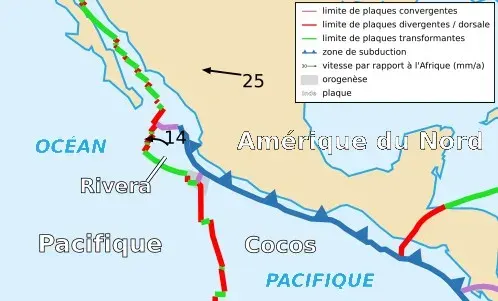 La carte Jonction triple de Rivera