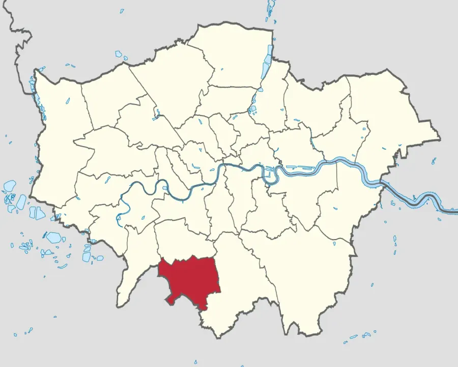 La carte Borough londonien de Sutton