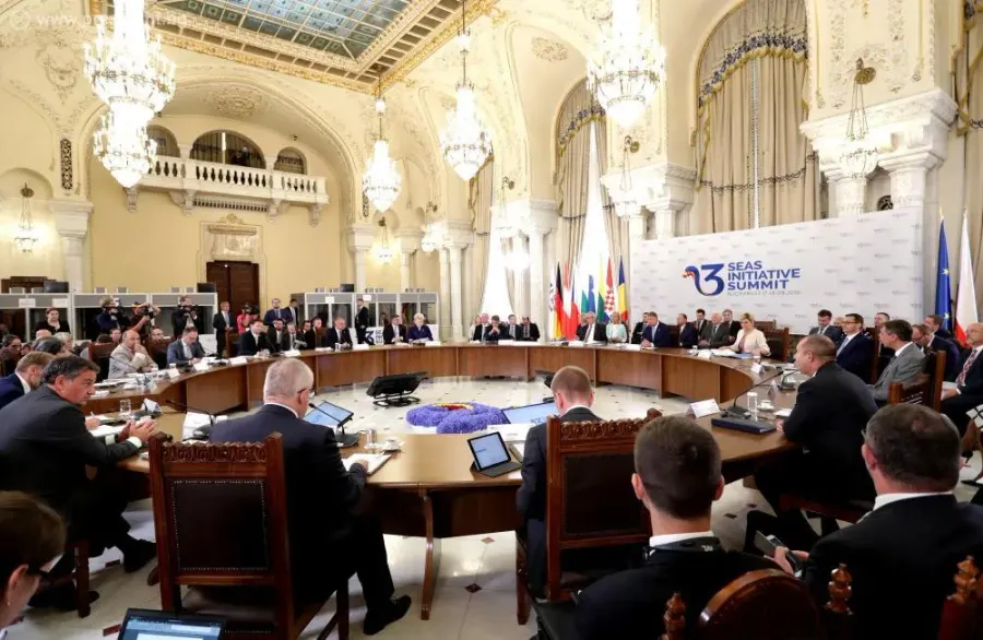 La carte Initiative des trois mers
