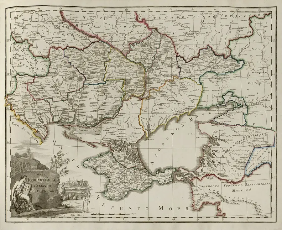 La carte Gouvernement de Nouvelle-Russie