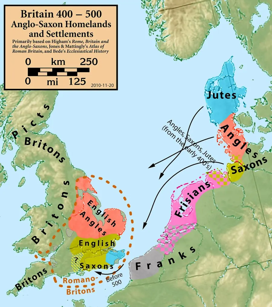 La carte Anglo-Saxons