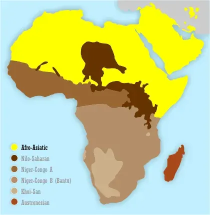 La carte Langues tchadiques