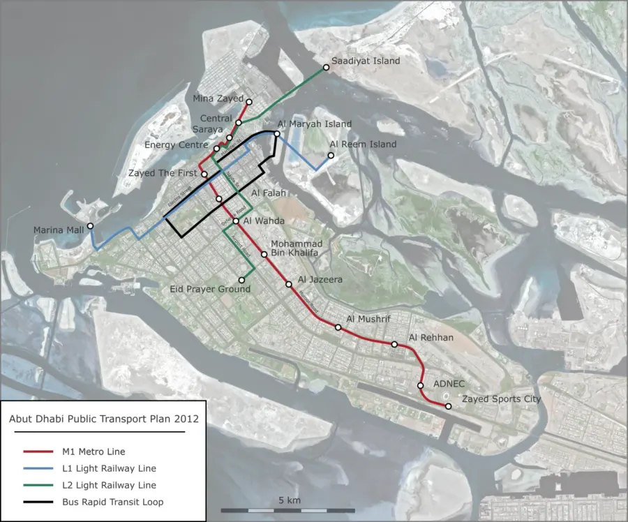 La carte Métro d'Abou Dabi