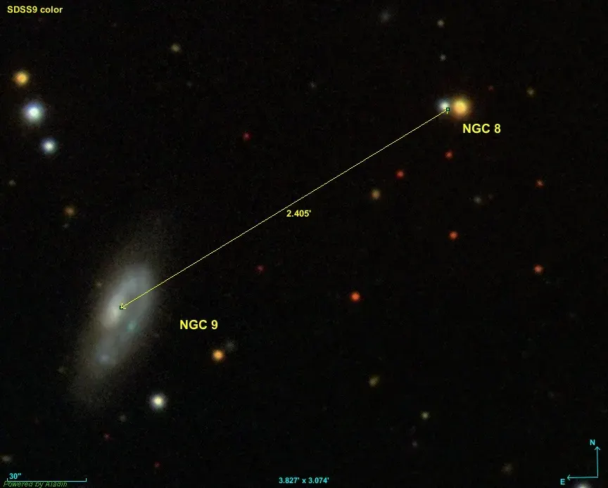 La carte NGC 8
