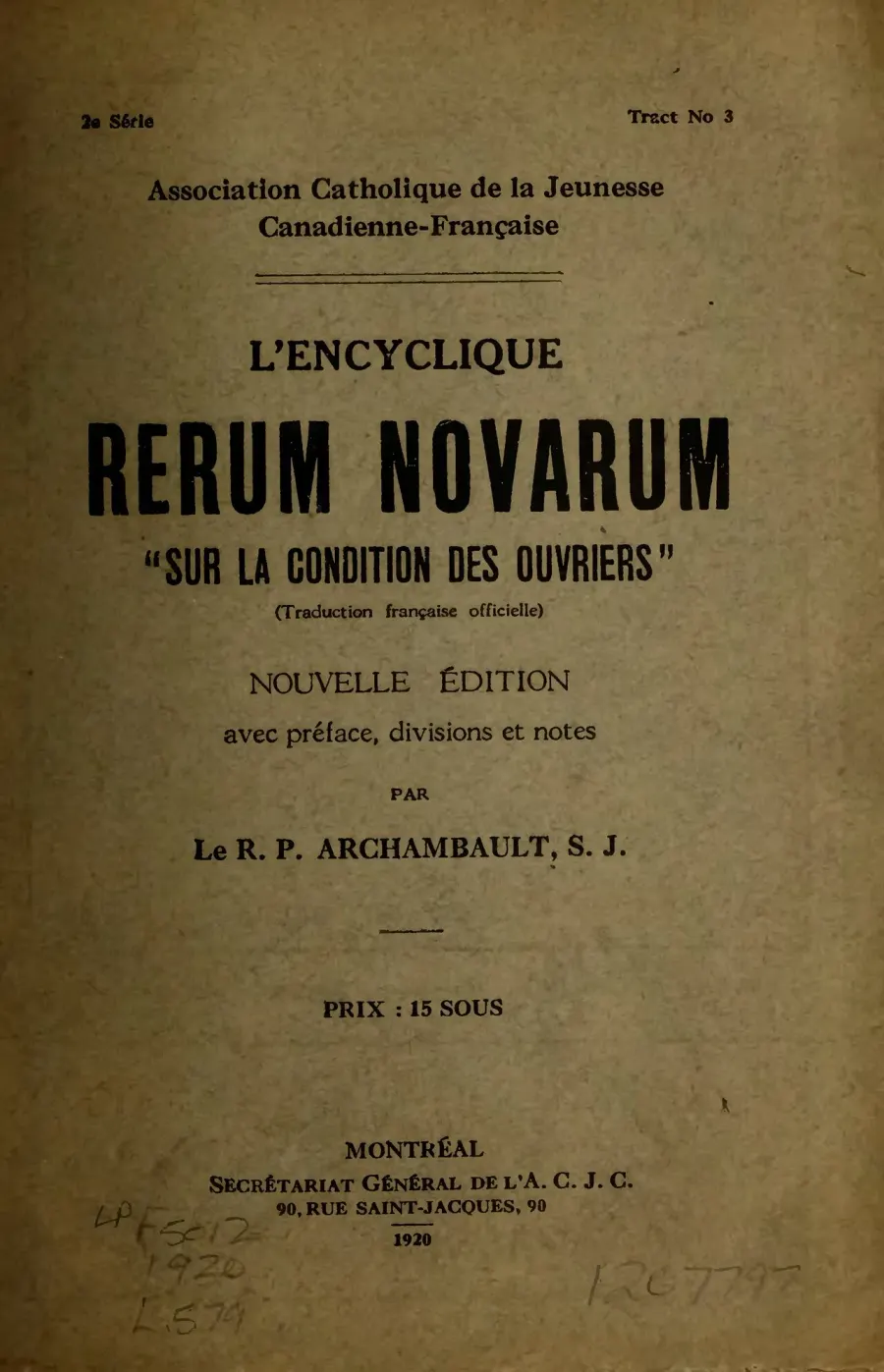 La carte Rerum novarum
