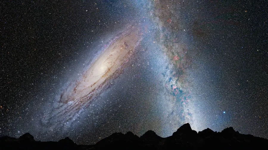 La carte Collision entre la galaxie d'Andromède et la Voie lactée