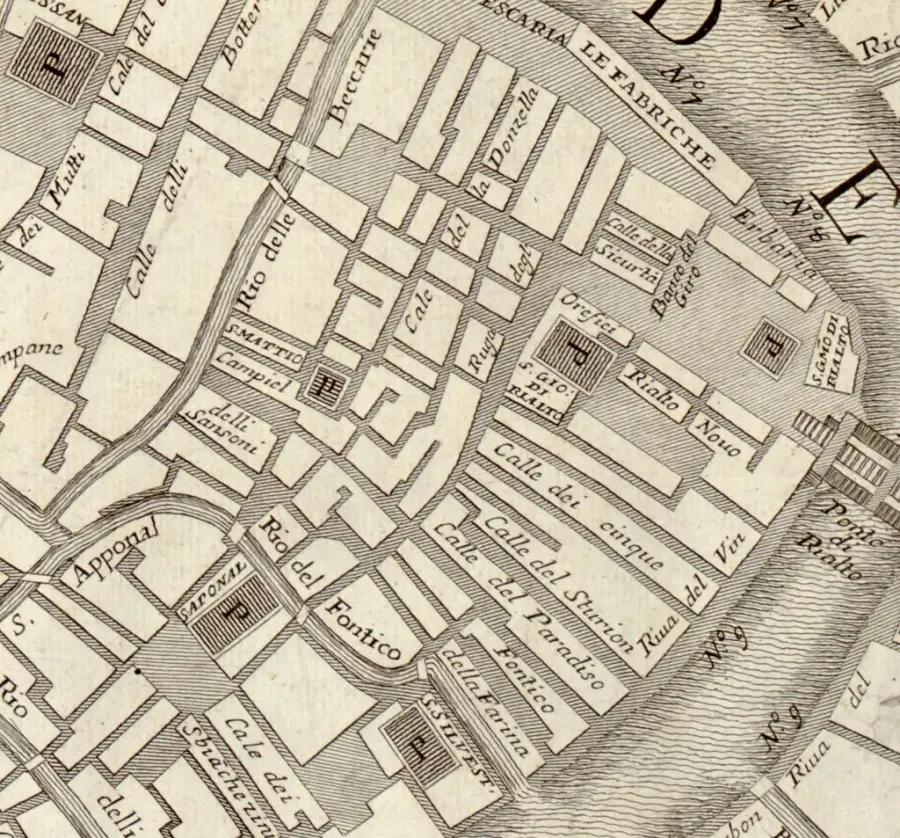 La carte Église San Matteo di Rialto