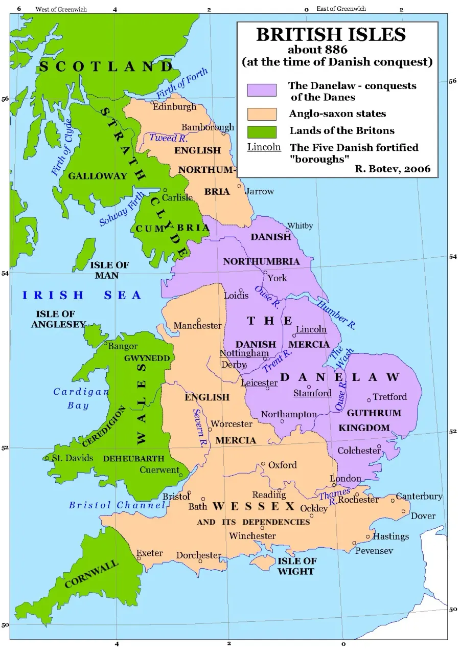 La carte Danelaw