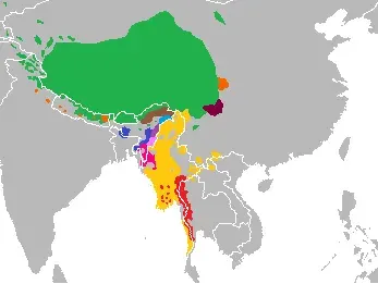 La carte Langues tibéto-birmanes