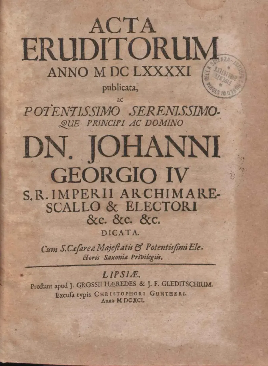 The Acta Eruditorum card