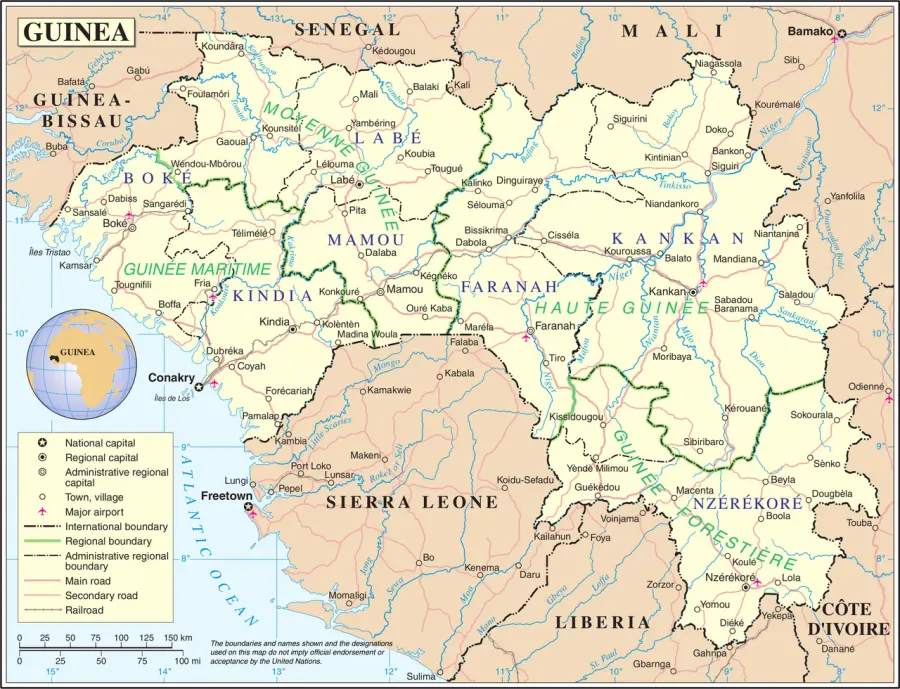 The Subdivisions of Guinea card