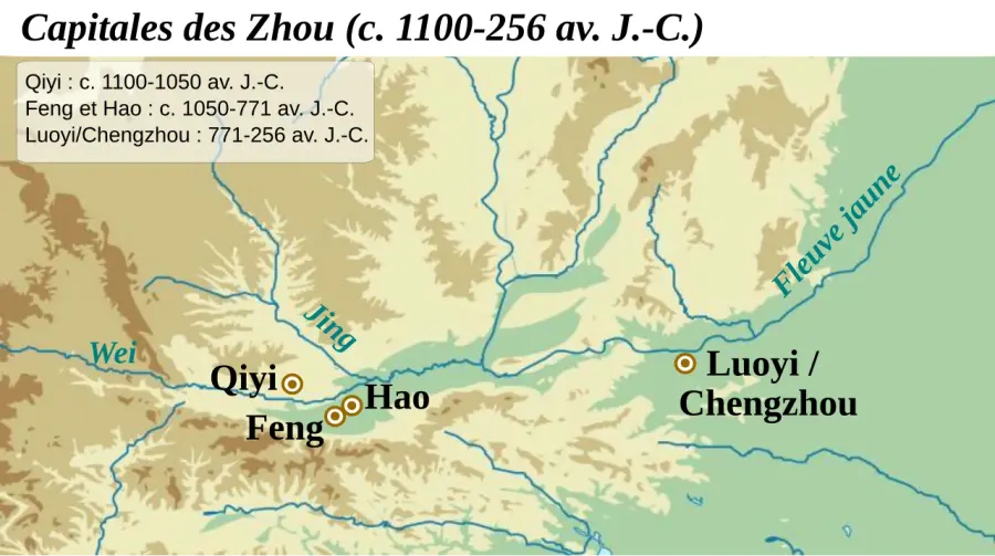 La carte Dynastie Zhou