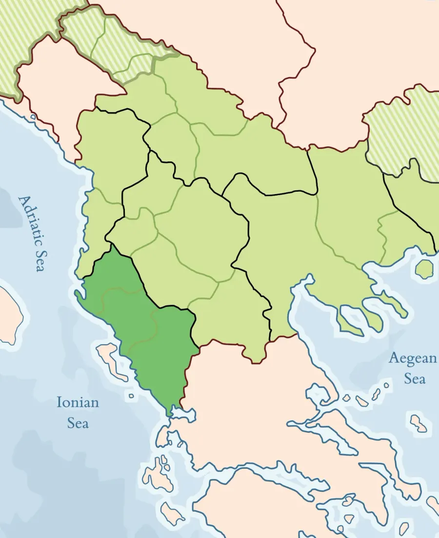 La carte Vilayet de Ioannina