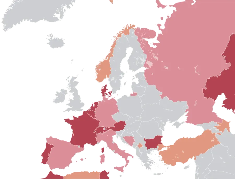 La carte Voile islamique dans les écoles en France