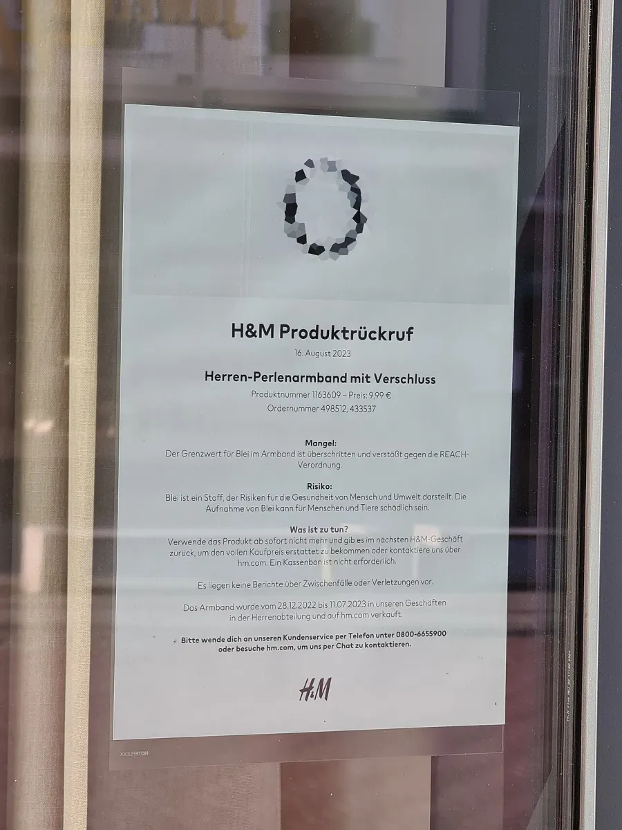 La carte Rappel de produit