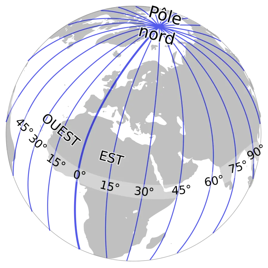 La carte Longitude