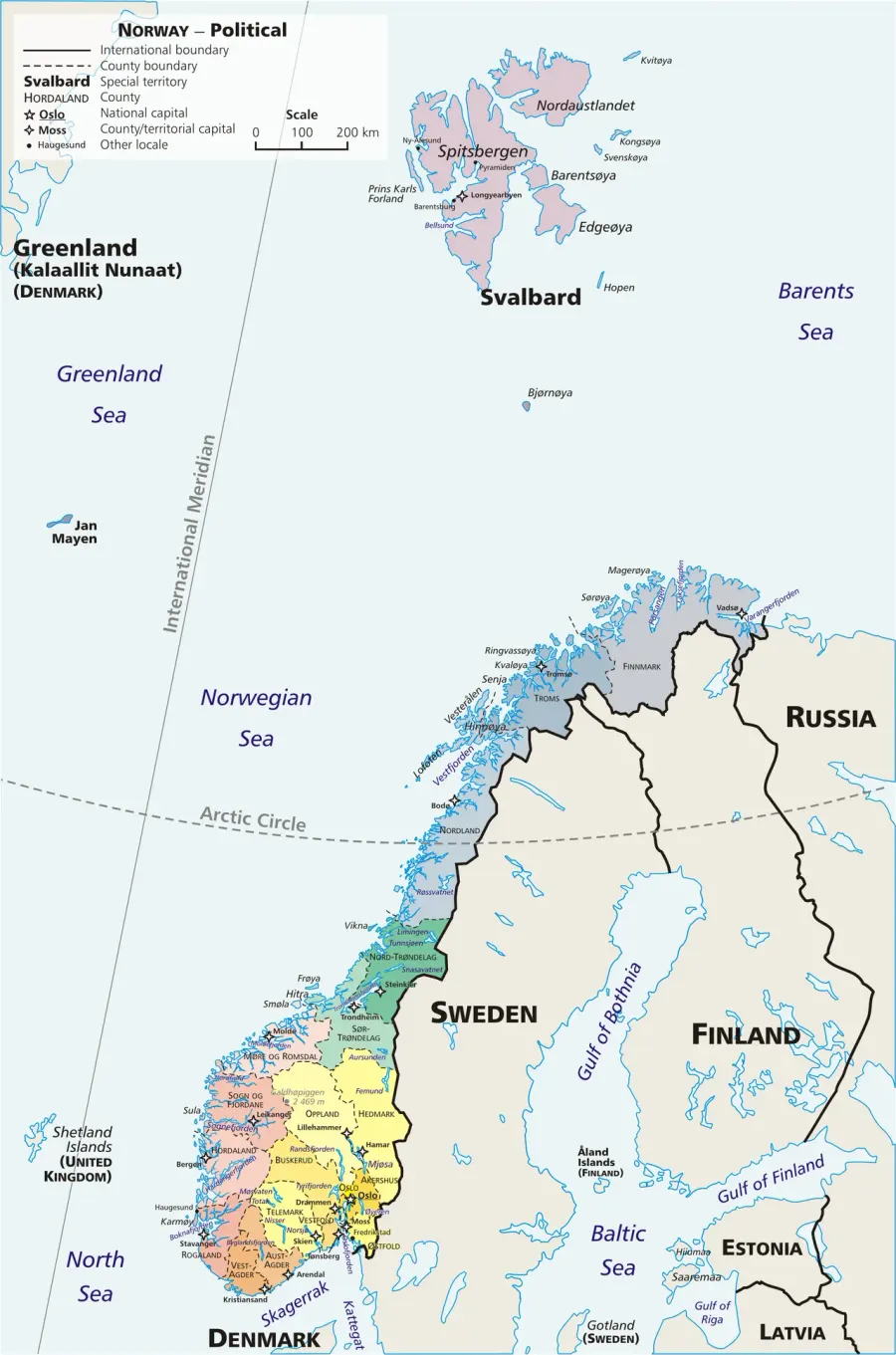 La carte Landsdel