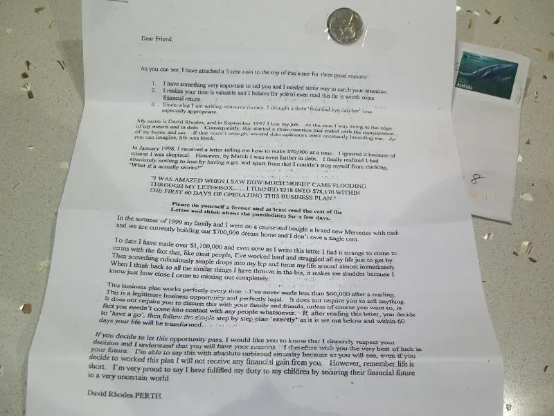 The Chain letter card