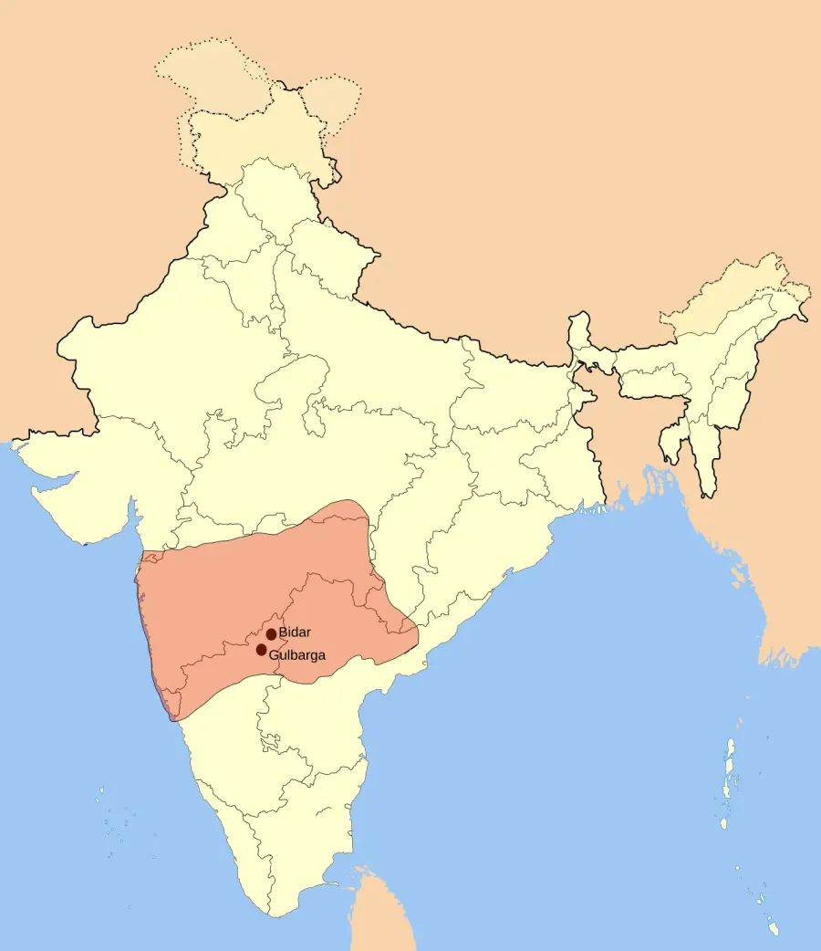La carte Sultanat bahmanide
