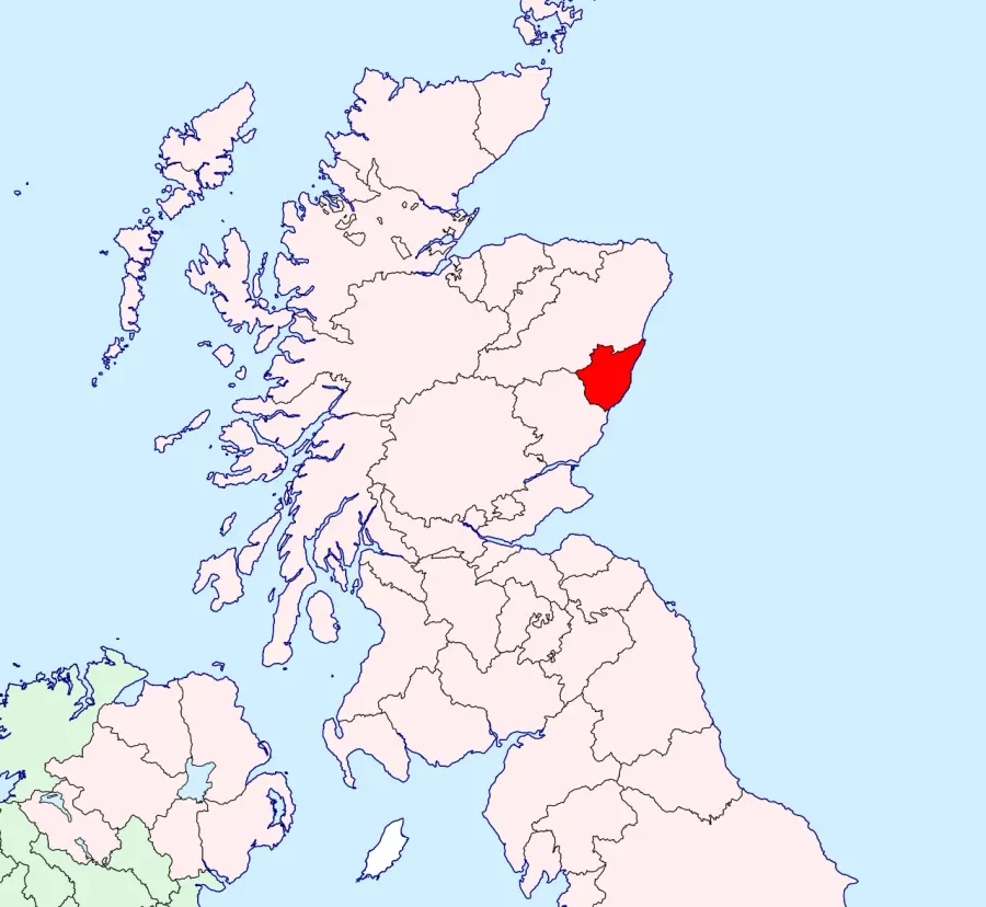 La carte Kincardineshire