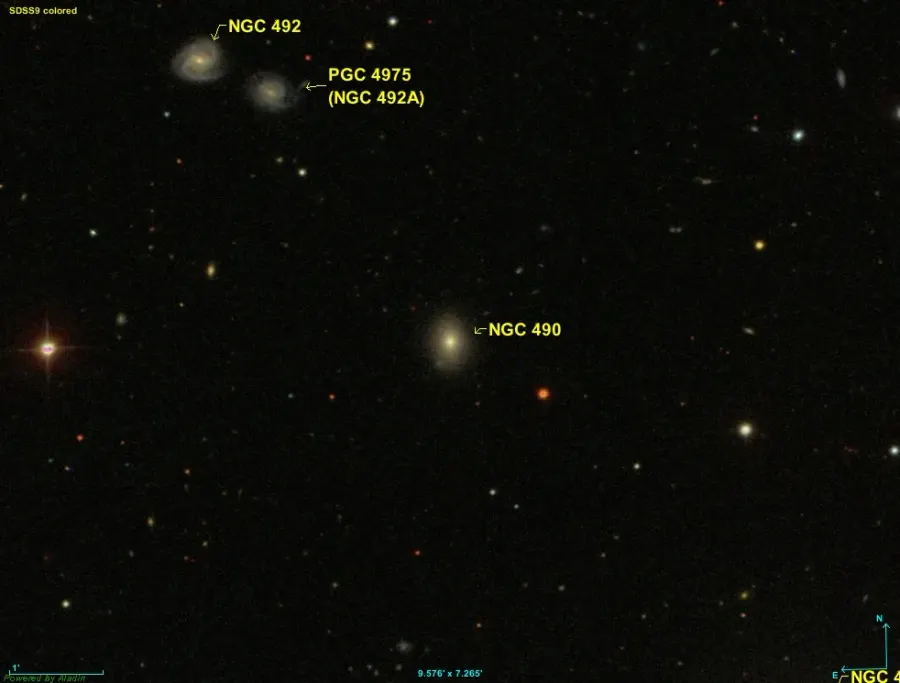 La carte NGC 490