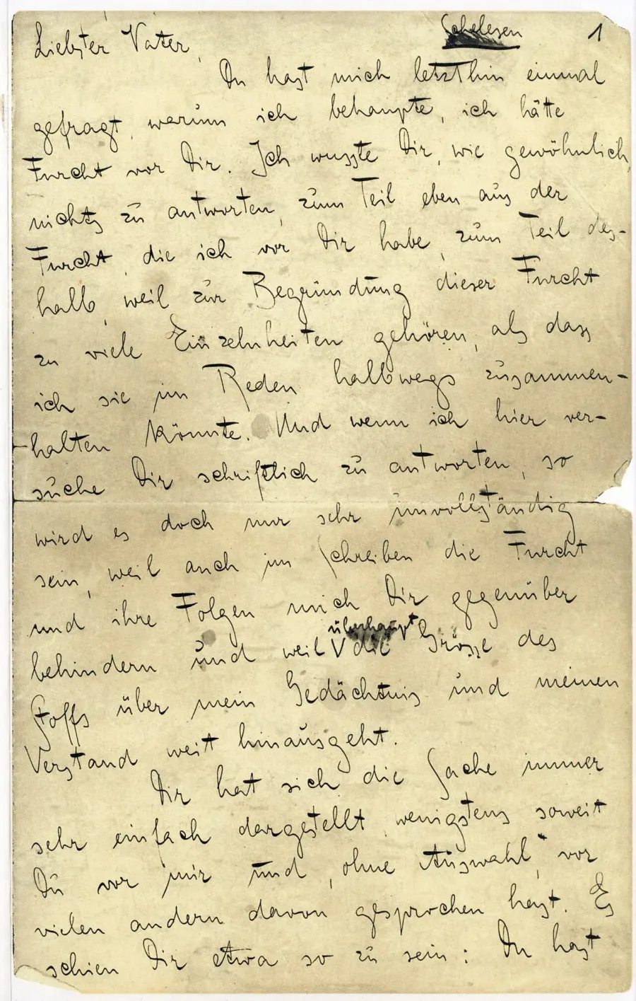 The Letter to His Father card