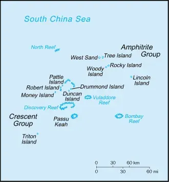 La carte Île de Yongxing